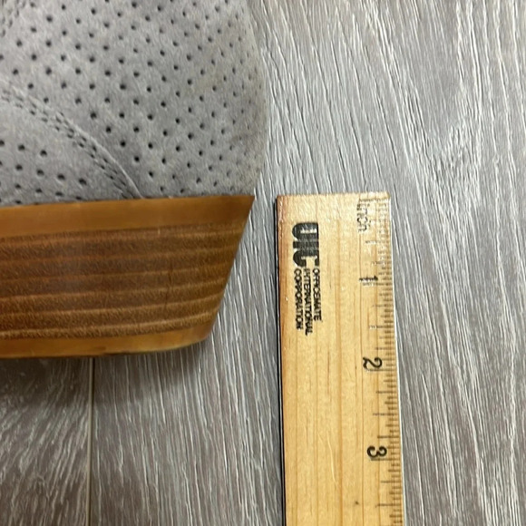 Lucky Brand Birtie Ankle Boots Perforated Suede Leather Gray Booties 6.5M - Picture 9 of 15